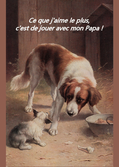 Carte Petit Chien Jouer Avec Mon Papa : Envoyer une Carte 